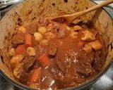 A picture of step 13 of Beef Bourguignon.