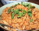 A picture of step 6 of Arroz con Pollo (Rice & Chicken).