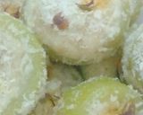 A picture of step 9 of Lauki rings with burfi.