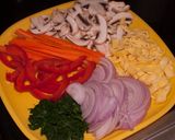 A picture of step 3 of Japchae with Grilled Marinated Chicken.