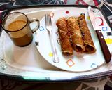 A picture of step 6 of Apple pancakes (snack).