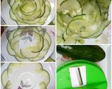 A picture of step 1 of Cucumber garnishing.
