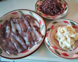 Foto del paso 1 de la receta: Calamares rellenos de puré de patatas y calamares