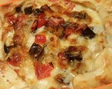 A picture of step 3 of Aubergine, pepper and mozzarella pie.