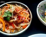 Hình bước làm 3 của món Rau củ xào thịt và khoai tây