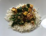 A picture of step 7 of Saag paneer.