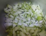 A picture of step 1 of Lau Ghonto or Bottle Gourd Curry.