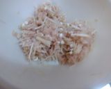 A picture of step 2 of Teriyaki Chicken Meatballs with Enoki Mushrooms.