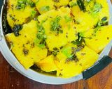 A picture of step 9 of Gujarati Yellow Dhokla.