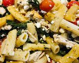 A picture of step 13 of Feta, Spinach, Cherry Tomatoes 🍅 and Shredded Chicken Pasta Bake.