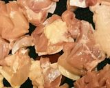 A picture of step 2 of Chicken with Worcestershire Sauce Stir-Fry on Maitake Mushrooms and Bean Sprouts.
