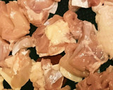 A picture of step 2 of Chicken with Worcestershire Sauce Stir-Fry on Maitake Mushrooms and Bean Sprouts.