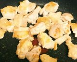 A picture of step 3 of Chicken with Worcestershire Sauce Stir-Fry on Maitake Mushrooms and Bean Sprouts.