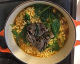 A picture of step 3 of Spicy Ramen with Beef and Komatsuna.