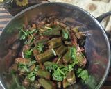 A picture of step 10 of Bhindi Karahi.