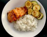 Foto langkah ke 4 dari resep Ikan salmon sehat zukini bakar oven kilat.