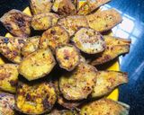 A picture of step 1 of Plantain (vazhakkai pepper fry).