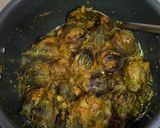 A picture of step 6 of Bharwan baingan bharli vangi ennegayi gutti vankaya stuffed eggplant.