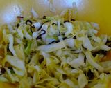 A picture of step 3 of Endless Salad with Salted Kombu, Cabbage, and Edamame.