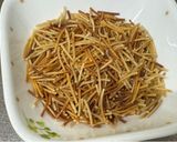 A picture of step 1 of Fried Beef and Shrimp Rice on the Table.
