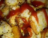 A picture of step 3 of Bread dhokla.