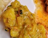 A picture of step 5 of Halwa puri channay tarkari.