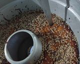 A picture of step 8 of Handvo traditional style.