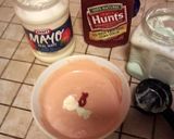 A picture of step 2 of Mayo Ketchup (Pink Sauce or Mary Rose Sauce).