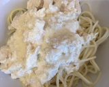 Fokhagymás-tejszínes csirkemell ragu, spagettivel recept fázis 4 fotója
