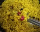 A picture of step 2 of Grapes pulao.