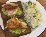 A picture of step 9 of Red fish Smørrebrød med Agurksalat (cucumber salad).