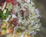A picture of step 2 of Idli pizza.