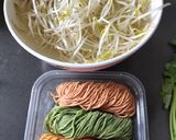 A picture of step 1 of Colorful Noodles.