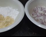 A picture of step 1 of Onion pakoda.