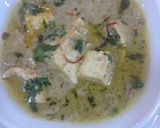 A picture of step 3 of Nawabi white paneer gravi.