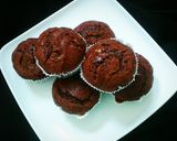 A picture of step 15 of Chocolate Zucchini Muffins (eggless).