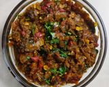 A picture of step 5 of Khandeshi baingan bharta.