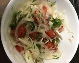 A picture of step 5 of Instant Tea-Smoked Salmon with Tomato Marinade Sauce.