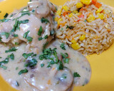 Foto del paso 6 de la receta: Pollo al champiñón con arroz integral 🍄🍗