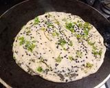 A picture of step 7 of Masala laccha paratha with aloo matar in tomato gravy.