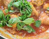 A picture of step 9 of Chettinad mint masala chicken.