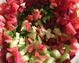 A picture of step 1 of Kachumber salad.