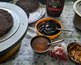 A picture of step 8 of Black forest cake stuff California crunchy walnuts cake.