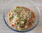 A picture of step 3 of Cabbage-Packed Scoop Menchi Katsu.