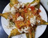 A picture of step 8 of Palak fritters chaat.
