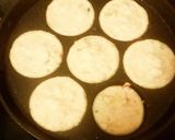A picture of step 4 of Adai kuzhi paniyaram with tomato-onion chutney.