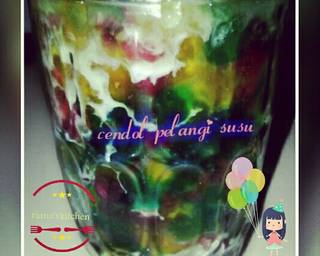 Cendol pelangi susu - Step 4