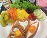 รูปขั้นตอนการทำที่ 6 ของ Breakfast ไส้กรอกไข่Cute Cute😍&สลัดผัก