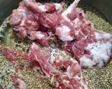 A picture of step 1 of Mutton chops pulao.
