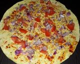 A picture of step 4 of Masala papad.